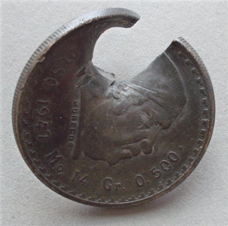 Ugliest,-Heavily-Damaged-Silver-Eagle-Coin-Ever,-Scrap-Silver-Coin